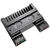 ASUNCELL PS4 Vertikaler Standfuß, PS4 Vertical Stand mit Lüfter PS4 Kühler PS4 Controller Ladestation für PlayStation 4/PS4 Pro/Slim PS4 Halterung mit PS4 Ladestation mit 12 Spiele Lagerung