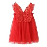 Generisch Prinzessinnenkleid für Kleinkinder Kleinkind Mädchen ärmellos Schmetterling Tüll Spitze Rüschen Kleid Tanz Party Prinzessin Kleider Kleidung