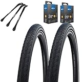 Schwalbe Road Cruiser Fahrradreifen Schwarz Reflex 28 x 1,60 Zoll (42-622) + MSZweirad Reifenheber (DV-Ventil)