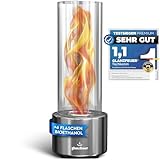 GLANZFEUER® Tischkamin - Premium Bio Ethanol Tischkamin - Tischfeuer Outdoor & Tischfeuer Indoor - Hochwertiger Bioethanol Tischkamin Outdoor für besonderes Ambiente - Tisch Feuer Ethanol Kamin
