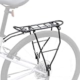GRELiving Fahrradgepäckträger Einstellbare Hinten Touring Gepäckträger passt für 26”-28 “/700c Rennräder/Citybike