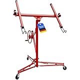LOPREX® Plattenheber Trockenbau - Plattenlift bis 325cm und 68kg - 1- Mann Plattenlift für Rigipsplatten - für Decken und Wände (Rot)