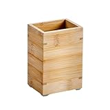 KESPER | Zahnbürstenhalter mit Ablaufgitter, Material: Bambus, Maße: 8,5 x 6,5 x 12 cm, Farbe: Natur Braun | 19401