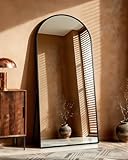 Lopekuty Bogenspiegel Ganzkörperspiegel 198×89 cm – Großer Wand- & Standspiegel mit Aluminiumrahmen, 5mm HD Spiegelglas, Kupfer- & Bleifrei, Explosionsgeschützt, Für Schlafzimmer, Flur & Wohnzimmer