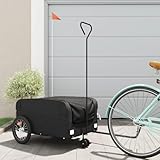 Xichuzi Fahrradanhänger Schwarz 45 kg Eisen, Fahrrad Anhänger, Lastenanhänger, Handwagen, Fahrrad-lastenanhänger, Lastenfahrrad - 94073
