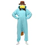 Erwachsene Unisex Pyjamas Kostüm Jumpsuit Tier Schlafanzug Fasching Cosplay Karneval, Tly117blue, L(170cm-178cm)