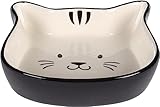 Flamingo Futter- und Trinknapf für Katze Fofa Schwarz & Weiß - Rutschfester Mehrzwecknapf für Haustiere - 250ML - Keramik - Spülmaschinenfest