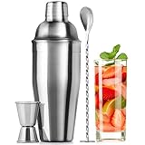 Großes 24-oz-Edelstahl-Cocktail-Shaker-Set – Mischgetränke-Shaker – Martini-Shaker-Set mit integriertem Sieb, doppelseitigem Jigger und Kombi-Stößel-Rührlöffel – Pro Margarita Shaker – von Zulay