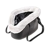 Ferplast Hundetragetasche für kleine Hunde und Katzen with-ME, Transporttasche für Haustiere, Hundetasche, verstellbare Trageriemen, Sicherheitsgurt inklusive, 21,5 x 43,5 x h 27 cm Schwarz