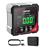 XUNTOP Digitaler Winkelmesser Neigungsmesser mit LCD Display, Type-C Schnittstelle IP54 Wasserdicht Magnetisch Level Box Nivellierbox für Holzarbeiten, Bau, Dekoration, DIY