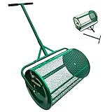 LANDZIE - Die originale 61 cm große Kompost- und Torfmoos-Streuwalze – Oberboden, Sand, Mist, Mulch, Top-Dressing Rasen und Gartenstreuer