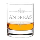polar-effekt Whiskyglas mit Gravur - Namen personalisiert Tumbler 315 ml - Geschenk für Männer - Kristallglas Trinkglas für Whisky und Cocktails