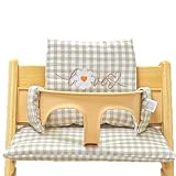 Sitzkissen für Stokke Tripp Trapp Hochstuhl, Rutschfest Hochstuhl Sitzkissen Set, Bio-Baumwolle Baby Sitzkissen, Ersatzbezug Bezug Sitzkissen Kissen für Kinderhochstuhl, Babystühle mit Tasche (03)
