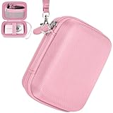 Tasche für Digitalkamera kamera Fotoapparat 44MP FHD 1080p Fotokamera Kompatibel mit Spiegelreflexkamera & Bridgekamera, Mini Retro Aufbewahrungsbox, Reißverschluss Mesh Tasche passt USB Kabel (Rosa)