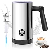Casimhu 4 in 1 Milchaufschäumer Elektrisch, Automatische Heiß- und Kaltaufschäumer mit Tastensteuerung, Milchwärmer aus Edelstahl, Elektrischer Milchaufschäumer für Kaffee, Latte, Cappuccino