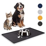 Everanimals rutschfeste Napfunterlage Hund Katzen - Silikonmatte Fressnapf-Unterlage, 50x30cm