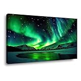 Visario Leinwand Bild Nordlichter Polarlichter 80 x 60 cm Nr.4060