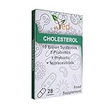 VED Cholesterol Complex Probiotika- und Präbiotika-Komplex – 10 Milliarden KBE – 20 lebende Bakterienkulturen – 28 Probiotika-Komplex-Kapseln für Frauen und Männer – Lactobacillus Helveticus, 28-Tage-
