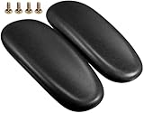 Gekufa Bürostuhl Ersatz Armlehne Arm Pads Caps Fit Universal Schreibtisch Stuhl Armlehnen Polster Abstand der Befestigungslöcher 10,2 cm mit Montage Loch Muster Schrauben (1 Paar) Schwarz