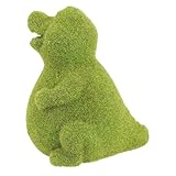 Milisten Tierschmuck kleine Tierverzierung Garten Tier dekor lebensechter Welpe Beflockung von Tierhandwerk Tierstatue Animal Figures plasure Rasentierverzierung Tierdekoration Harz Green