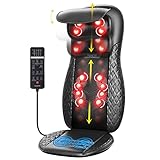 RENPHO Massagesitzauflage, Shiatsu Massageauflage Rückenmassagegerät mit Drei Massagezonen Wärmefunktion und Vibrationsmassage, Tiefenmassage Rollmassage für Nacken, Geschenk für Frauen, Männer