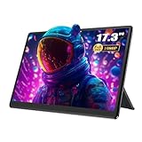 Missun Tragbarer Monitor 17,3 Zoll, Mobiler Portable Monitor FHD 1920×1080 IPS für Laptop-Bildschirm HDMI USB-C-Monitor kompatibel mit PC, Laptop, PS5/4, Xbox, Mini-PC/PS/Switch