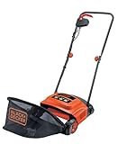 Black+Decker Elektro-Rasenlüfter (600W, zur ganzjährigen Rasenpflege, 30 cm Arbeitsbreite, 3 Arbeitshöhen) GD300-QS