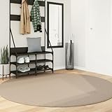 Juroupi Teppich HUARTE Kurzflor Weich und Waschbar Sandfarben Ø 200 cm Teppich Waschbar Teppich Wohnzimmer Teppich Weich Teppich Schlafzimmer