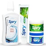 Spry Total Dental Health Kit – Rundum Mundpflege & Zahngesundheit: Inklusive Xylit-zuckerfreiem Kaugummi, zuckerfreien Bonbons/Mints, Mundspülung und Spearmint-Zahnpasta für den ganzen Tag.