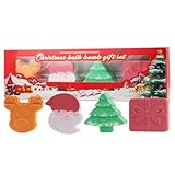 Badebomben Geschenkset - Natürliche Badekugeln für Hautpflege und Entspannung,Weihnachts-Badekugeln-Set | Geschenkförmige Santa,Baum,Rentier | Luxus-Badebomben für Frauen | Entspannende Aromatherapie