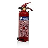 Smartwares 10.018.56 Pulverlöscher – 1 kg – für ABC Brände – mit Halterung und Manometer – Rot