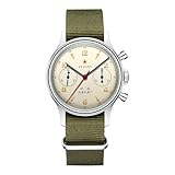 SEA-GULL Herren Mechanische Armbanduhr 1963 Luftfahrt Chronograph Pilot Mechanische Uhr Handaufzug GD 1963 International Edition ST1901, gelb, Armband
