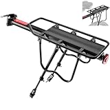Mountainbike Gepäckträger Maximale Belastung 100kg mit Reflektor,Aluminiumlegierung,Vor und zurück einstellbar,Universal-Gepäckträger Schnelle Installation für 24-28 Zoll Fahrrad Rennrad E-Bike MTB