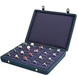 QTYQWC Juwelierschachtel Schmuckkasten Organisator Ohrring Organizer und Ringbox 2 in 1 Schmuckschachtel für Mädchen Frauen Ringhalter Organizer mit abnehmbarem Deckel, stapelbarer Schmuck Organizer