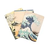 Grupo Erik Hokusai The Great Wave of Kanagawa 3er Pack Notizbücher A6 - Notizbuch klein A6-1 Notizbuch Liniert 1 Notizbuch Dotted 1 Notizbuch Blanko - Notizblock A6