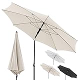 Doppler Sonnenschirm Rethink 200cm in Natur - Runder Sonnenschirm für Balkon & Terrasse - Nachhaltiger Schirm aus 100% recyceltem Polyestergewebe - Balkonsonnenschirm - Mit Hülle - climate friendly
