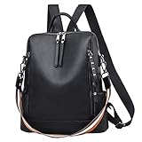 Lässiger Lederrucksack im College-Stil, wasserdichter Reiserucksack für Mädchen compatible with Motorrad Rucksäcke Herren (d-Black, One Size)