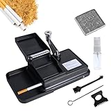 BeGrit Zigarettenstopfmaschine Stopfmaschine für Zigaretten 8mm Knopf Zigarettenstopfer Manuell drehmaschine aus Metall Zigaretten mit Zubehör Aufbewahrungsbox für Raucher Geschenk Schwarz