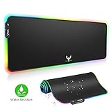 Gaming Mauspad, BLADE HAWKS RGB Mousepad mit 9 Beleuchtungs Modi, 800 x 300 mm Größere USB Gaming Mau Mat für Computer