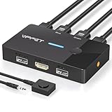 AILVLVNG HDMI KVM Switch 2 PC 1 Monitor 4K@60Hz USB KVM Switches für 2 Computers sich teilen Einen Monitor und Eine Tastatur/Maus, mit Desktop Controller und 2 USB Kabeln, Plug and Play