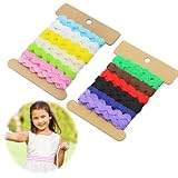 2Pcs 5mm Wellenförmiges Bänder S Form Stoff Welle Zierband zum Nähen Zackenlitze Trimmt Bunte Polyester Trim Band Nähgarnituren für DIY Kleid Blumen Basteln Geschenkverpackung Dekoration, 1yd/1 Farbe