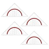 Vicloon Geodreieck, 4 Stück Geometrie Dreieck Lineal Set, 15.5cm Geodreieck Geodreieck aus Kunststoff Zeichendreieck Winkelmesser Set Plastik Geometriedreieck für Studenten Büro Designer Malerei