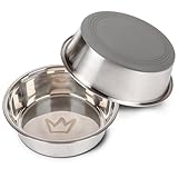 Rudelkönig Hundenapf Edelstahl - 2er Pack - 1750ml Napfset - Rutschfester Fressnapf Hund - Spülmaschinenfester Futternapf Hund - Hundenapf Grosse Hunde