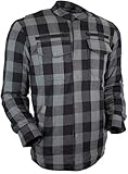 MDM Herren Motorrad Biker Hemd mit Protektoren in verschiedenen Farben (3XL, Grau Kariert)