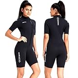 ZCCO Damen Shorty Neoprenanzuge 3 mm Neopren Herren Frontreißverschluss Tauchanzug zum Tauchen Schwimmen Surfen Schnorcheln