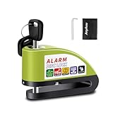 Anykuu Bremsscheibenschloss Motorradschloss Alarm 110 dB Laute Scheibenschloss Bremsschloss mit 1.5m Erinnerungskabel und Schlosstasche Alarmschloss Für 7mm Dick Bremsscheibe Motorrad Fahrrad