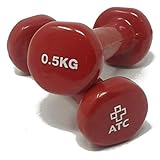 ATC Handels GmbH Hanteln aus Vinyl 1 Paar – Kurzhanteln, Kurzhantelset, Krafttraining, kleine Hanteln für Gymnastik, Rehasport, Fitness und Aerobic, 0,5 kg