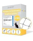 PiuPet® Katzennetz Drahtverstärkt I 4x3m I schwarz I Befestigungsset inklusive I Katzennetz für Balkon | Katzennetz Balkon | Katzennetz Fenster | Katzengitter Fenster | Katzen Fensterschutz