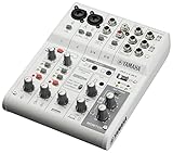Yamaha AG06MK2 6-Kanal-Live-Streaming Mischpult mit USB-Audio-Interface – Für Windows, Mac, iOS und Android – In Weiß