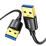 UGREEN USB Kabel 3.0 Super Speed Kabel A Stecker auf A Stecker USB Verbindungskabel kompatibel mit Drucker, Modems, Festplatten, Kameras usw. (0.5m)